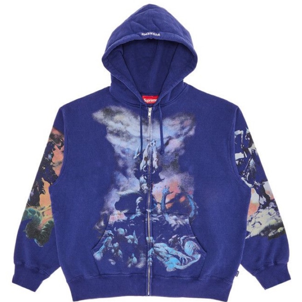 Supreme Frank Frazetta Zip Up Hooded Sweatshirt “Navy” XXL - BNWT